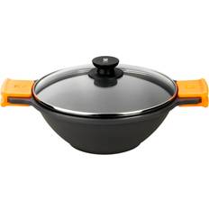 Placa de hierro fundido Sartenes Wok Bra Efficient con tapa 4.2 L 28 cm