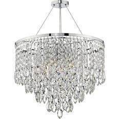 Crystal Pendant Lamps Dar Lighting Pescara Pendant Lamp 52cm