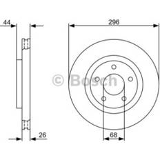 Sistemas de Frenos Bosch 0 986 479 C04 Disco De Freno Van 26 mm 5 114.3 mm Ventilado Revestido BD2104