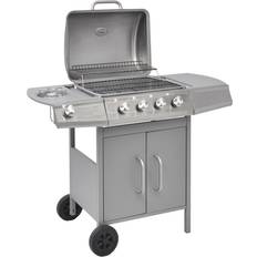 Wielen Gasbarbecues vidaXL Gasbarbecue 4+1 Kookzone Zilver