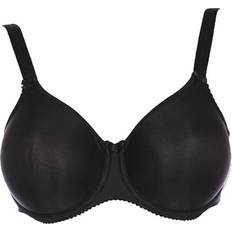 Satin Seamless Non Padded Bra - Black