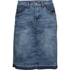 Cream Nederdele Cream Patch Denim Skirt - Rich Blue Denim