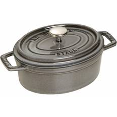 Hierro Fundido Cazuelas Staub Cocotte De Hierro Fundido 15 cm - Graphite-Grey con tapa 0.6 L