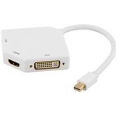 Deltaco DisplayPort Mini - DVI/HDMI/VGA M-F 0.2m