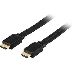 Hdmi hvid flat Deltaco Gold Flat HDMI - HDMI High Speed with Ethernet 0.5m