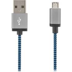Deltaco Braided USB A - USB Micro-B 2.0 3m