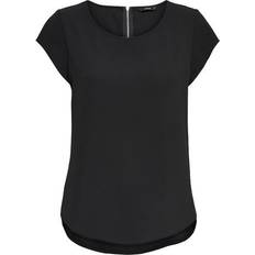 Elastan/Lycra/Spandex Tanktops Only Loose Short Sleeved Top - Black