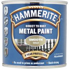 Paint Hammerite Direct to Rust Smooth Effect Metal Paint Gold 0.75L