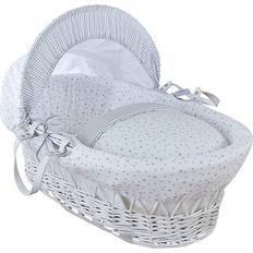 Bassinetts Clair De Lune Stars & Stripes Wicker Moses Basket 11.8x26.8"