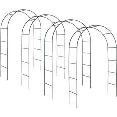 Vert Treillages tectake Lot de 4 Arches de jardin - vert 140x240cm