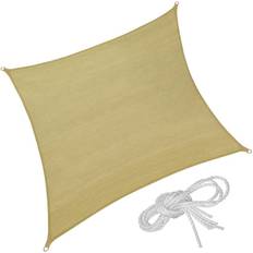 Plástico Toldos tectake Polyethylen Sonnensegel Quadratisch Beige 300 x 300 cm 300cm