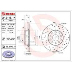 Brembo Disco Freno 09.9145.1X 288 25 5 Perforato/Ventilazione Interna Rivestito