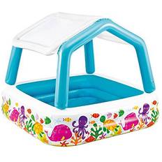 Piscines Gonflables Intex Piscine pare-soleil bleue et blanche