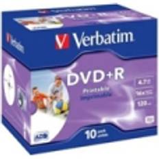 Optisk lagring Verbatim DVD+R 4.7GB 16x Jewelcase 10-Pack Inkjet