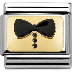 Nero Ciondoli e Pendenti Nomination Composable Classic Link Bow Tie Charm - Silver/Gold/Black