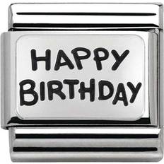 Nomination Composable Classic Link Happy Birthday Charm - Silver/Black