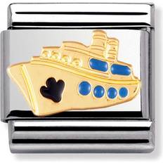 Gold - Women Charms & Pendants Nomination Composable Classic Link Cruise Ship Charm - Silver/Gold/Blue/Black