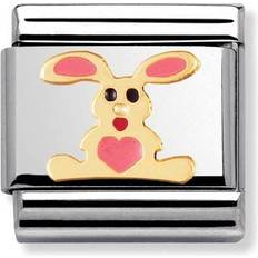 Nomination Composable Classic Link Pink Rabbit Charm - Gold/Pink