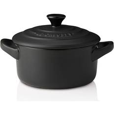 Le Creuset Black Casseroles Le Creuset Satin Black Stoneware Petite Round with lid 0.25 L 10 cm