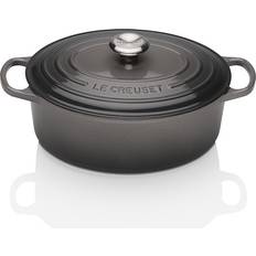 Le Creuset Töpfe reduziert Le Creuset Flint Signature Cast Iron Oval mit Klappe 4.7 L 29 cm