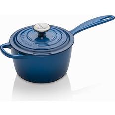 Le Creuset Cast Iron Sauce Pans Le Creuset Marseille Blue Signature Cast Iron with lid 1.5 L 16 cm