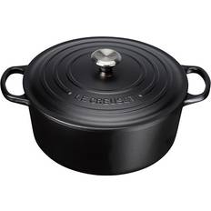 Le creuset stegepande 30 cm Le Creuset Satin Black Signature Cast Iron Round med låg 30cm