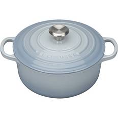 Le creuset gryta 2.4 l Le Creuset Coastal Blue Signature Cast Iron Round med lock 2.4 L 20 cm