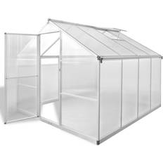 Polycarbonate Freestanding Greenhouses vidaXL Reinforced with Base 6.05m² Aluminum Aluminum Polycarbonate