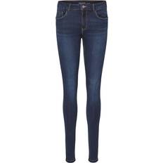 Vero Moda Slim Fit Medium Waist Jeans - Blue/Dark Blue Denim