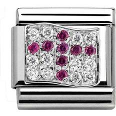 Nomination Composable Classic Link England Flag Charm - Silver/Purple/White
