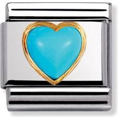 Turquoise Charms & Pendants Nomination Composable Classic Link December Heart Stone Charm - Silver/Turquoise