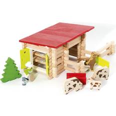 Bauernhöfe Bausätze Jeujura Wooden Construction Barn Toy In Suitcase 8052