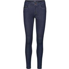 Blå - Dame - Viskose Jeans Vero Moda Slim Fit Medium Waist Jeans - Blue/Dark Blue Denim