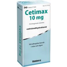 Cetirizine Hydrochloride Receptfria läkemedel Cetimax 10mg 30 st Tablett