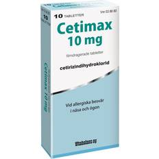 Cetirizindihydroklorid Receptfria läkemedel Cetimax 10mg 10 st Tablett