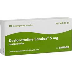 Desloratadin Receptfria läkemedel Desloratadine Sandoz 5mg 10 st Tablett