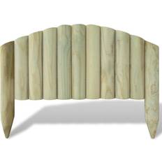 vidaXL Log Panel Lawn Edging with Arched Design 55x40cm