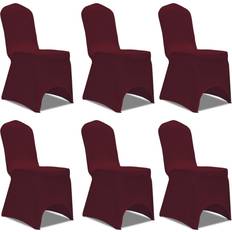 vidaXL 241200 6pcs Stolsöverdrag Vit, Röd