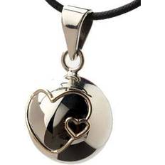 Large & Small Hearts Necklace - Silver