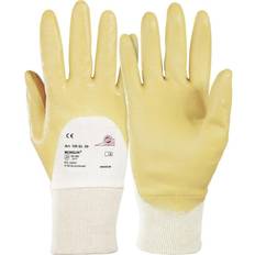 Jaune Gants de travail KCL Gants de protection 105-10 Taille 100% tricot coton avec couche en nitrile EN 388 RISQUES MECANIQUES 2111