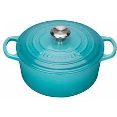 Creuset 6.7l Le Creuset Teal Signature Rund med lock 6.7 L 28 cm