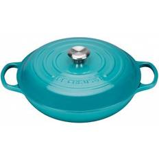 Le creuset gryta 30 cm Le Creuset Teal Signature Cast Iron Round med lock 3.2 L 30 cm