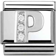 Nomination Berlocker & Hängen Nomination Composable Classic Link Letter P Charm - Silver/White