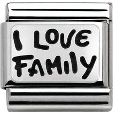 Nomination Composable Classic Link I Love Family Charm - Silver/Black