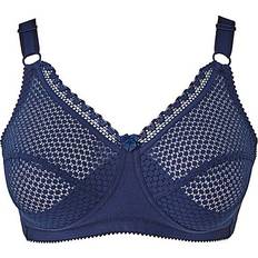 The dots blue Miss Mary Cotton Dots Non-wired Bra - Dark Blue