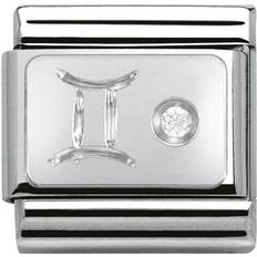 Gemini smycken Nomination Composable Classic Link Gemini Charm - Silver/Transparent