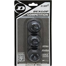 Squash-pallot Dunlop Competition 3 Ball Blister, Unisex, varusteet, mailat, Squash, Musta, ONESIZE