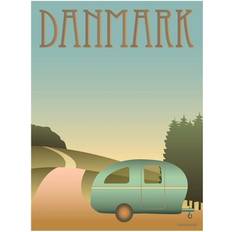 Vissevasse Danmark Camping Plakat 30x40cm