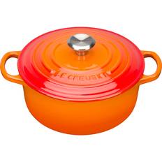 Le Creuset Fonte Ustensiles de cuisine Le Creuset Volcanic Signature Cast Iron Round avec couvercle 2.4 L 20 cm