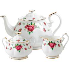 Royal Albert New Country Roses White Tea Set Servering 3st